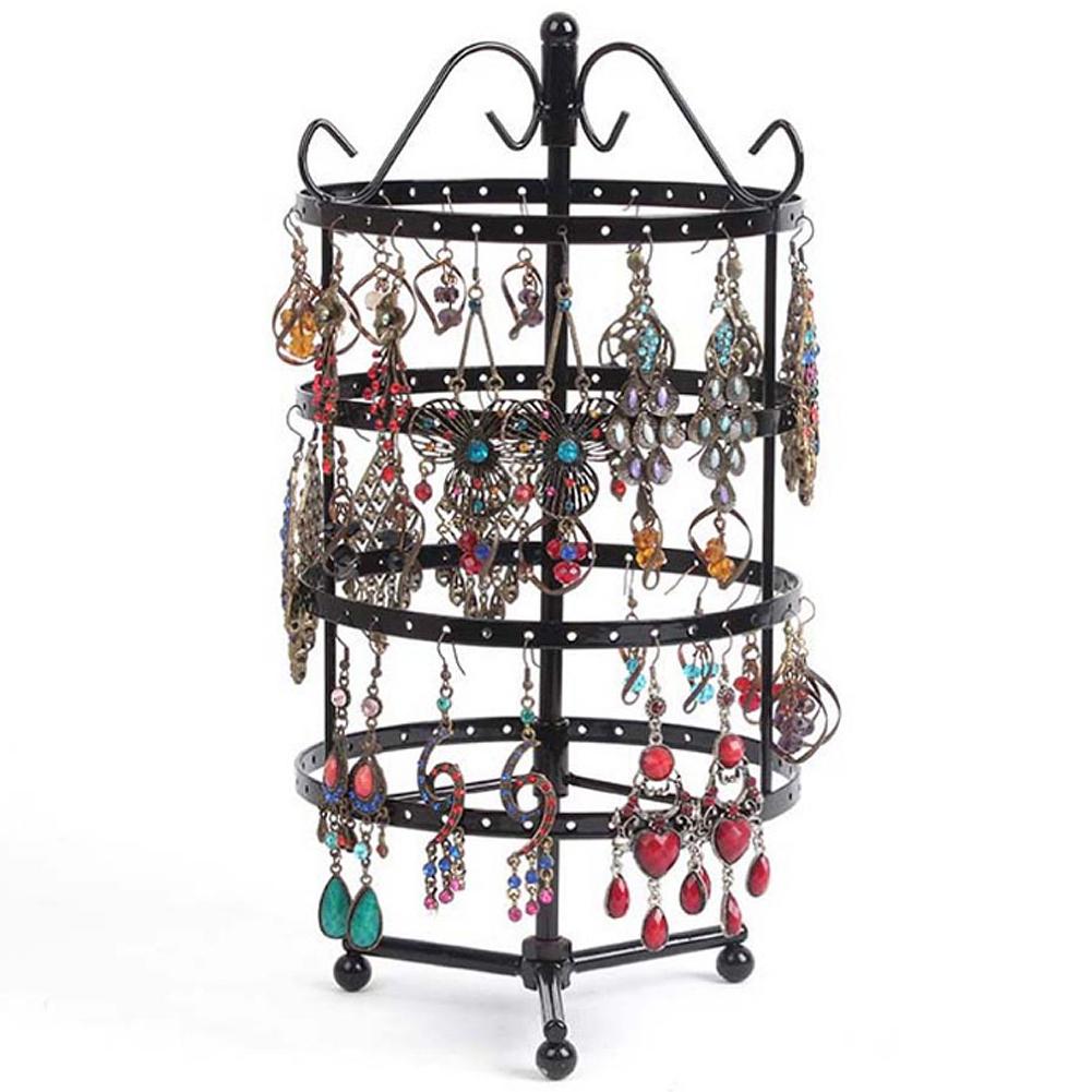 144 Gaten 4 Tiers Ronde Draaibaar Display Earring Vrouwen Sieraden Stand Rack Sieraden Organizer Joyeros Organizador De Joyas