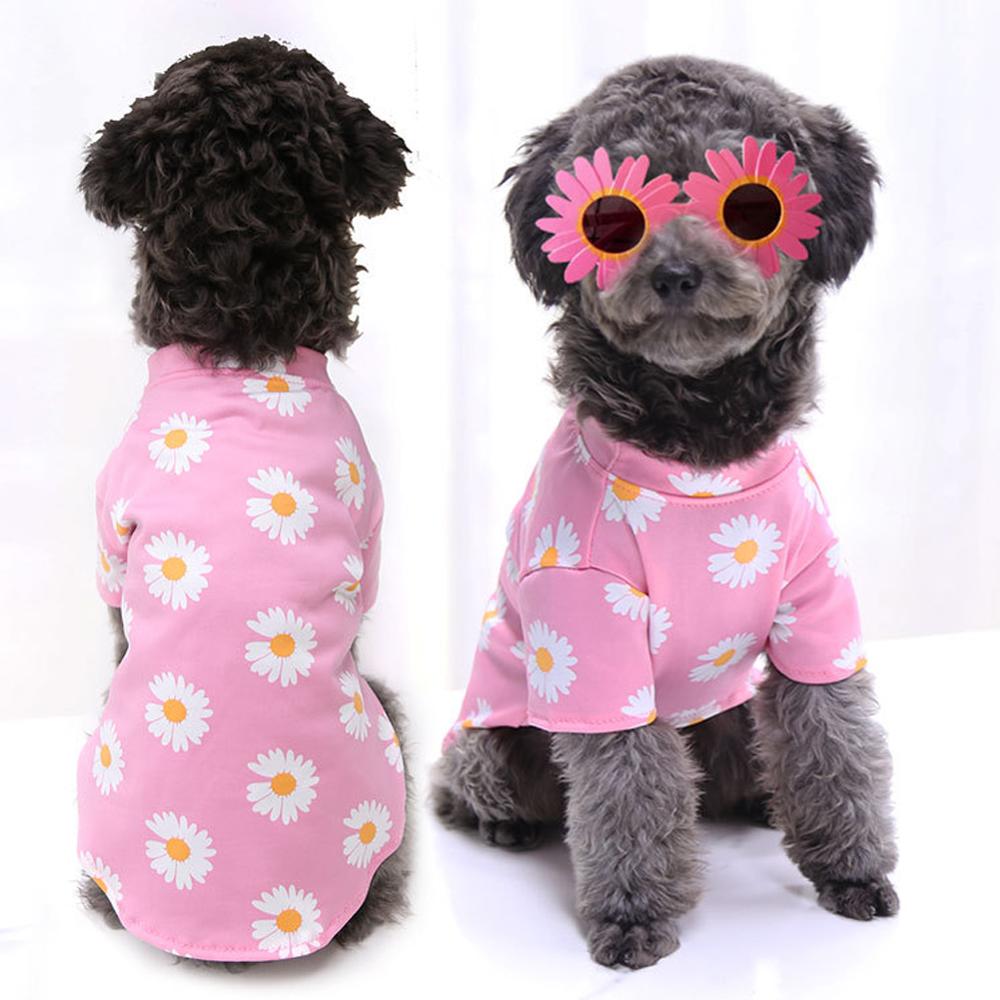 Pet Dog Clothes Dogs Daisy T-Shirt for Small Medium Dogs Puppy Coat Spring Summer Travelling Outfit Cloth Teddy Bichon Chihuahua