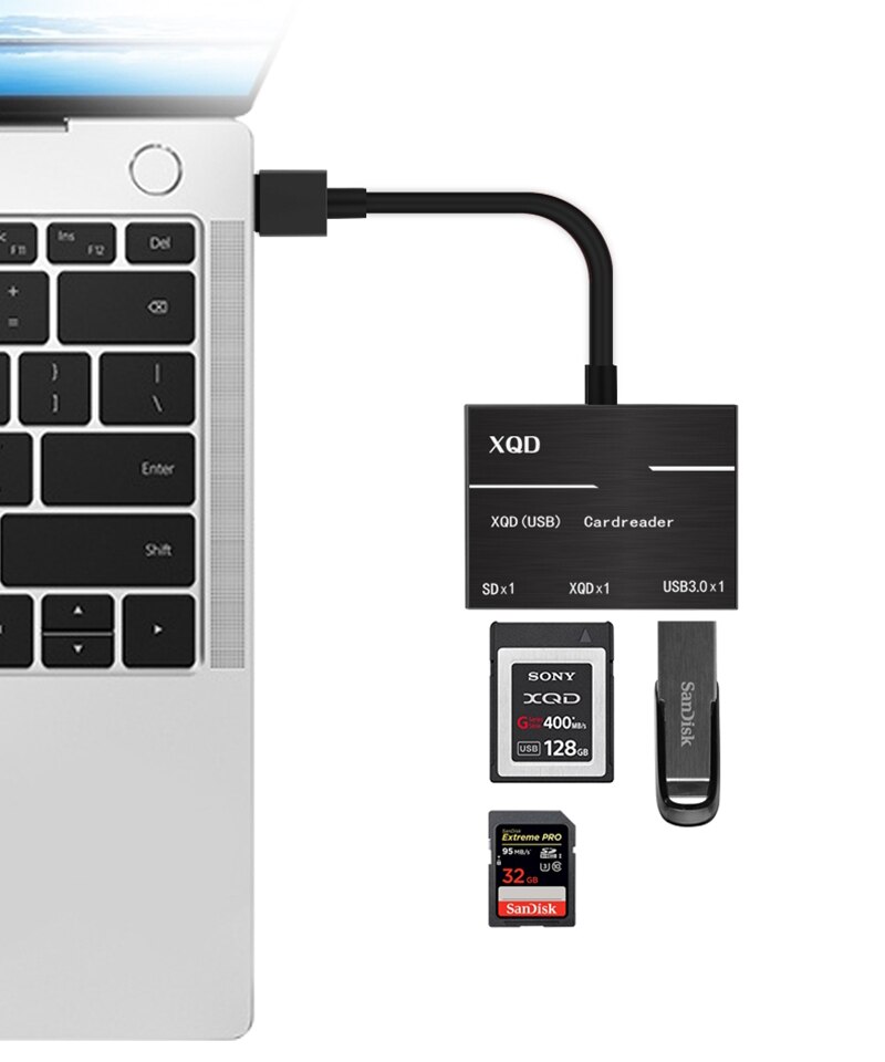 Lecteur de cartes XQD 500 USB 2.0 , 3.0 mo/s, lecteur de cartes mémoire haute vitesse pour Sony Lexar XQD avec port USB