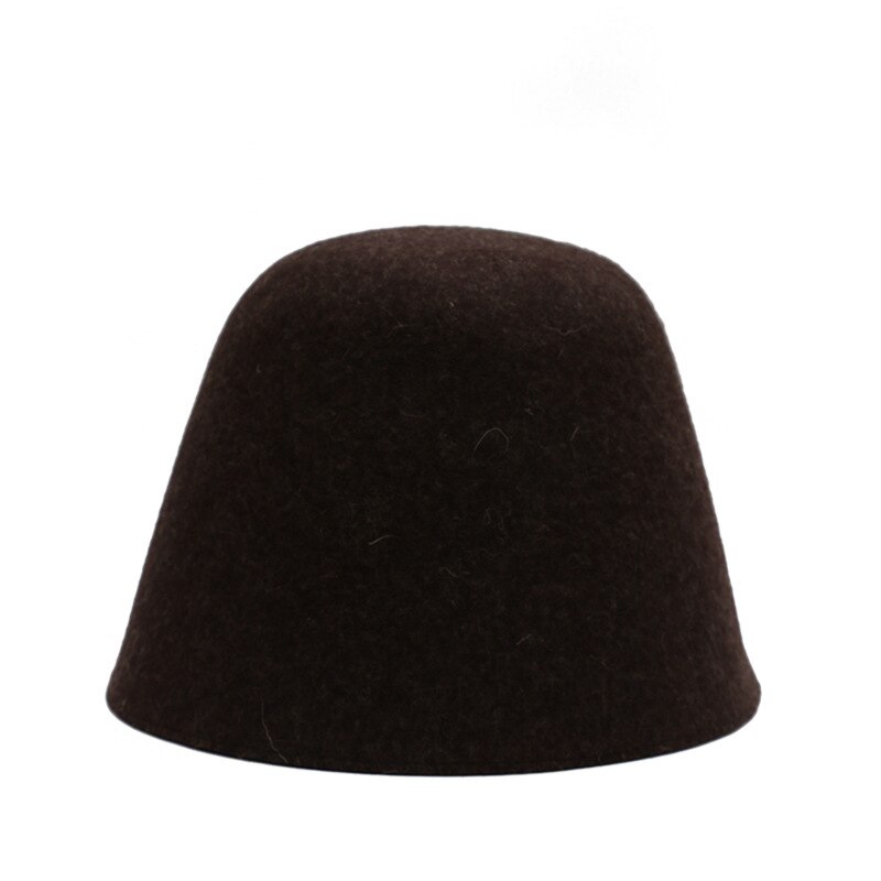 Hat Women Fisherman Hat Autumn And Winter Outdoor Wool Bucket Hat Japanese Solid Color Bell Shaped Cap Men Bucket Hat: 03