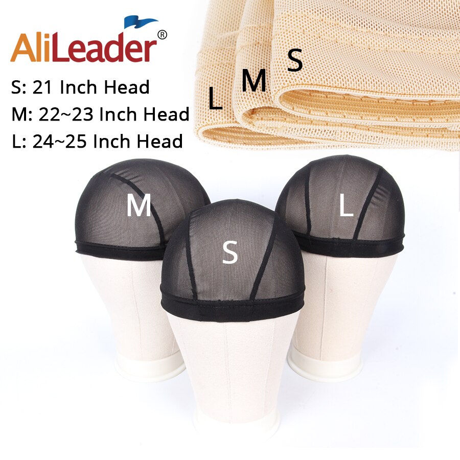 Alileader 2 unids/lote negro Rubio desnudo de malla de cúpula tapa ventilado peluca tapa para Amking una peluca de malla transpirable pelo neto S/M/L tamaño