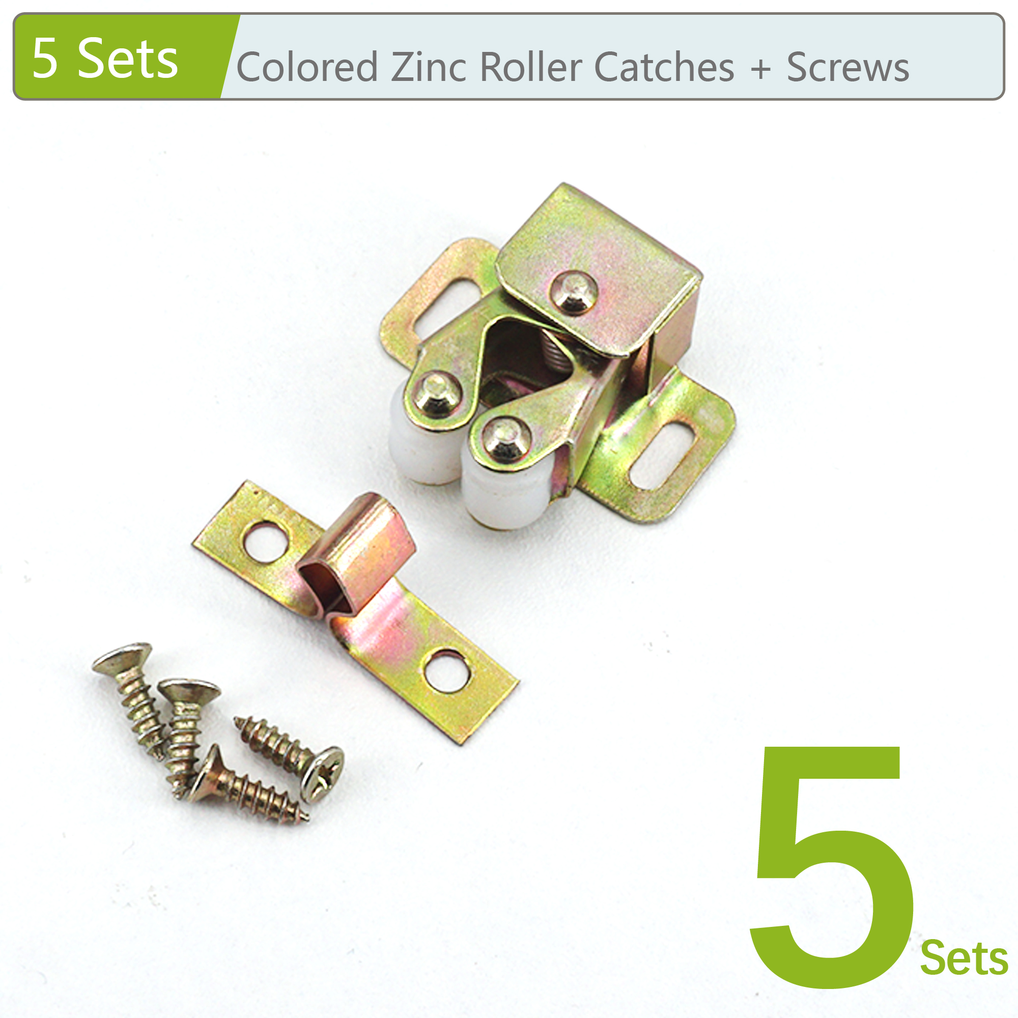 10/5/2 Sets Cabinet Roller Catch Door Stop Closer Stoppers Damper Buffer Clasp Latch for Wardrobe Cupboard Furniture Hardware: green