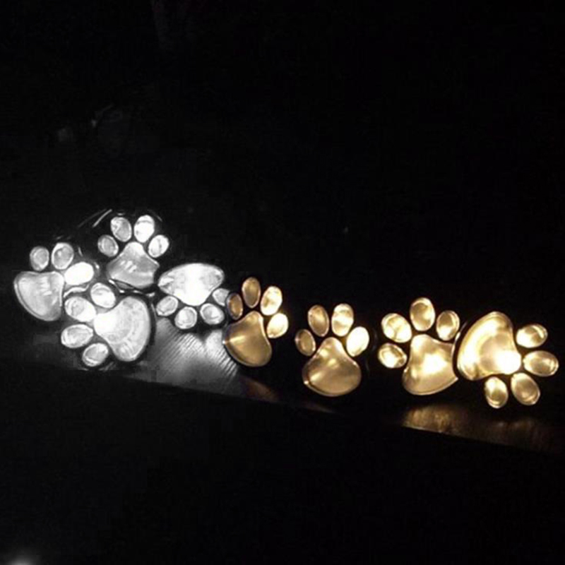 Solcelledrevne dyr poteprint lys led solcelle lamper have udendørs lanterne led sti dekorativ belysning lampe