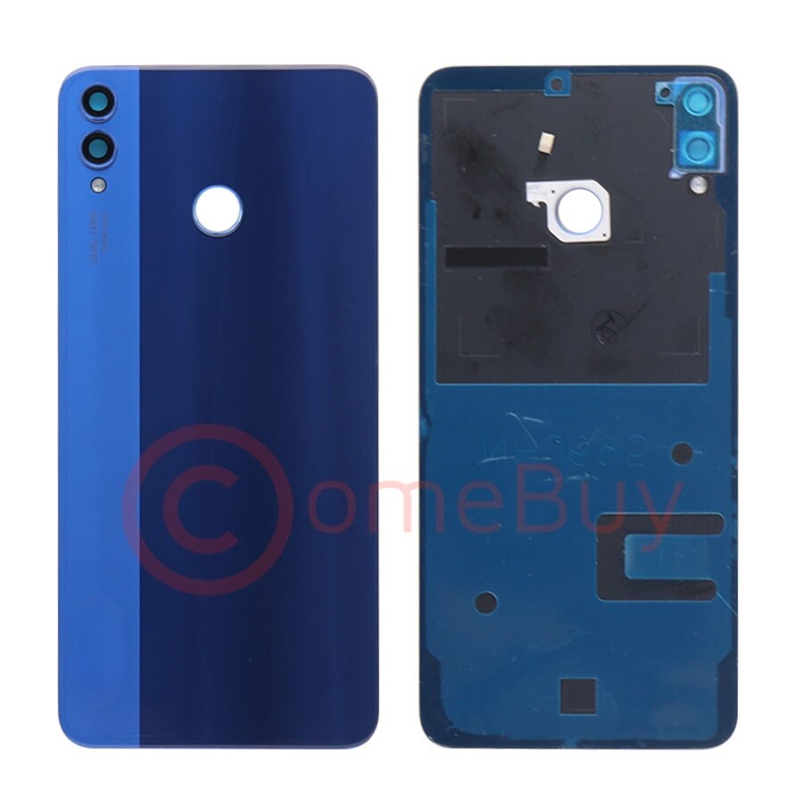 For Huawei Honor 8X Battery Cover Back Glass Panel Rear Housing Door+Camera Lens Replacement For Honor View 10 Lite VIEW10 Lite: Blue With Lens