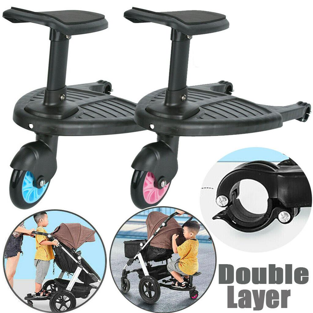 Baby klapvogn med sæde børn barnevogn hjul stående board pedal