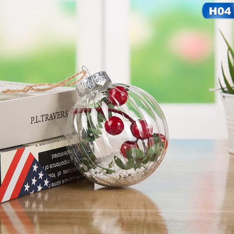 Christmas Tree Plastic Pendant Hanging Home Ornament Christmas Decoration Ball Christmas Day Decorations Happy Year: 04