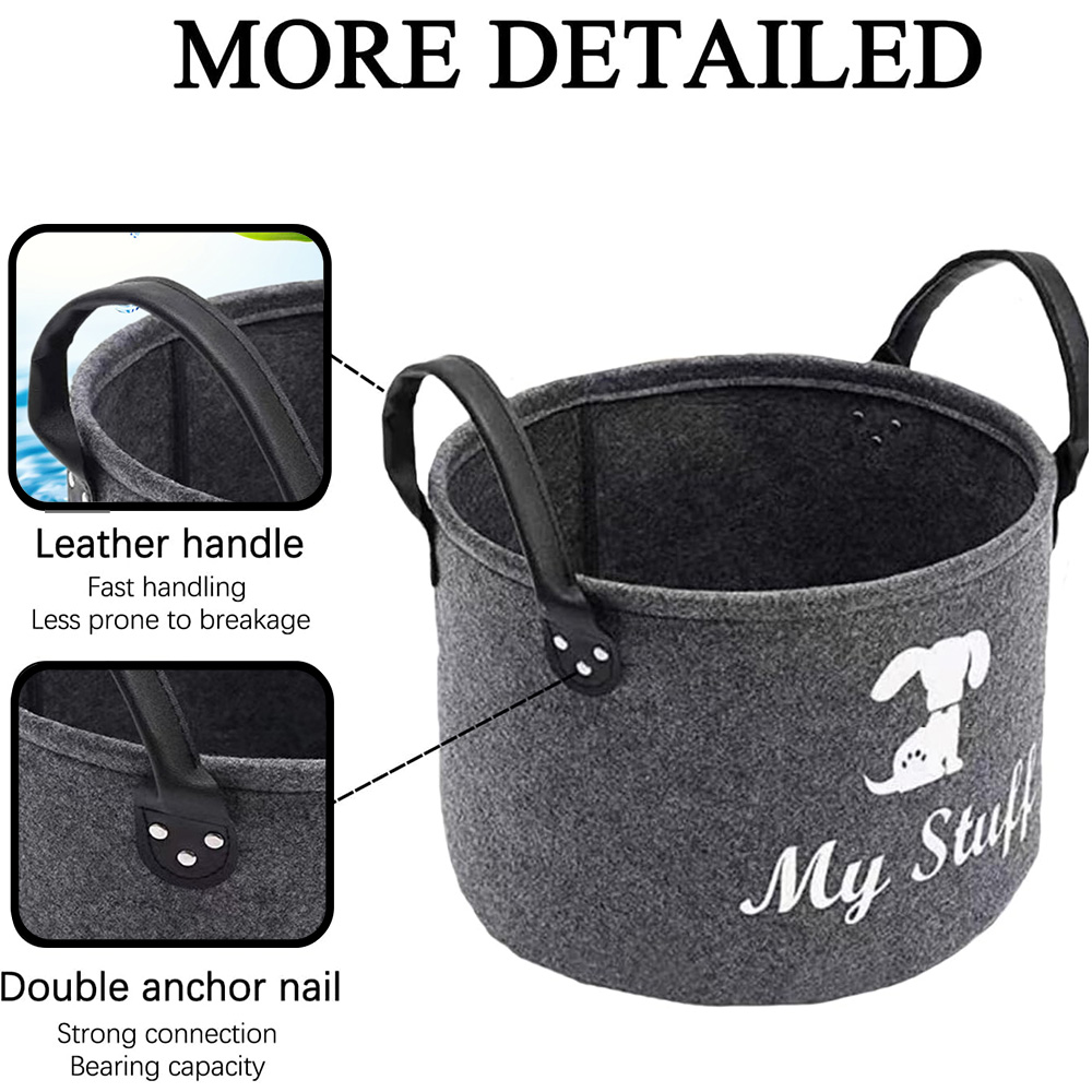 Caja de juguetes de fieltro para mascotas, cesta de almacenamiento de juguetes para mascotas, caja de juguetes para perros, cesta de almacenamiento especial para organizar suministros para mascotas, manta, caja de almacenamiento para mascotas
