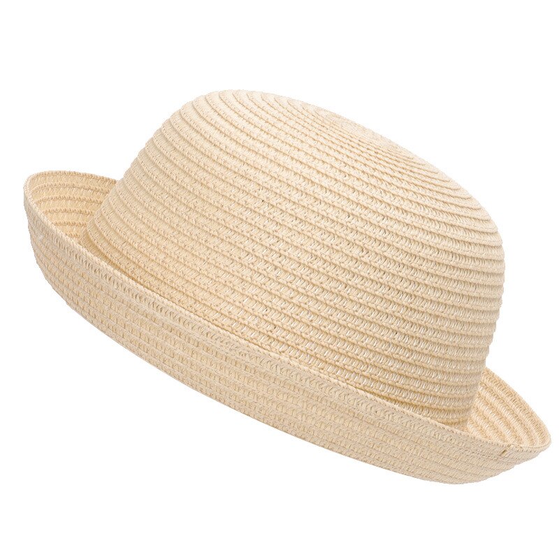 To barn stråpapir solhatt søte ører 2-5 år gutter jenter sommer vanlig strandhatt brun khaki elfenben oransje gul: Farge 1