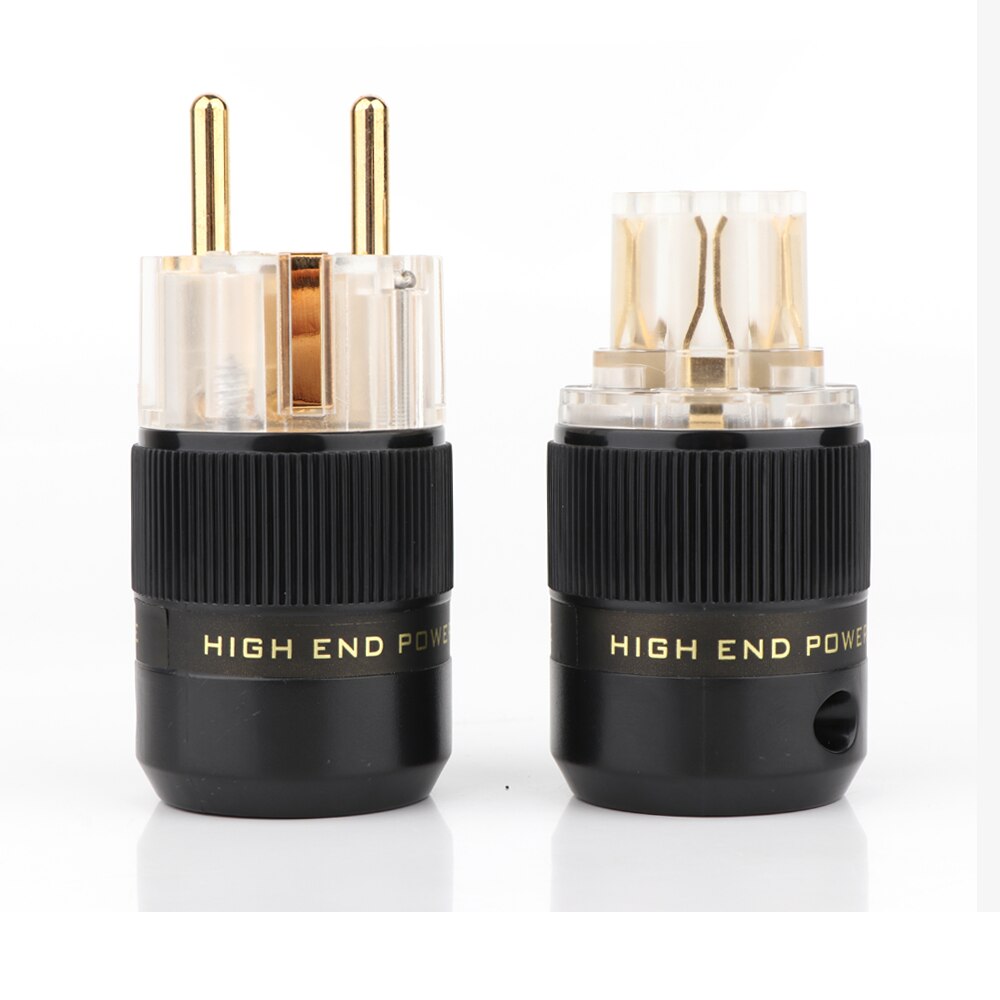 Schuko Power Plug EU Plug Hifi European plug Male Female Power Plug 24K Gold plated Rhodium silver Plated HIFI diy