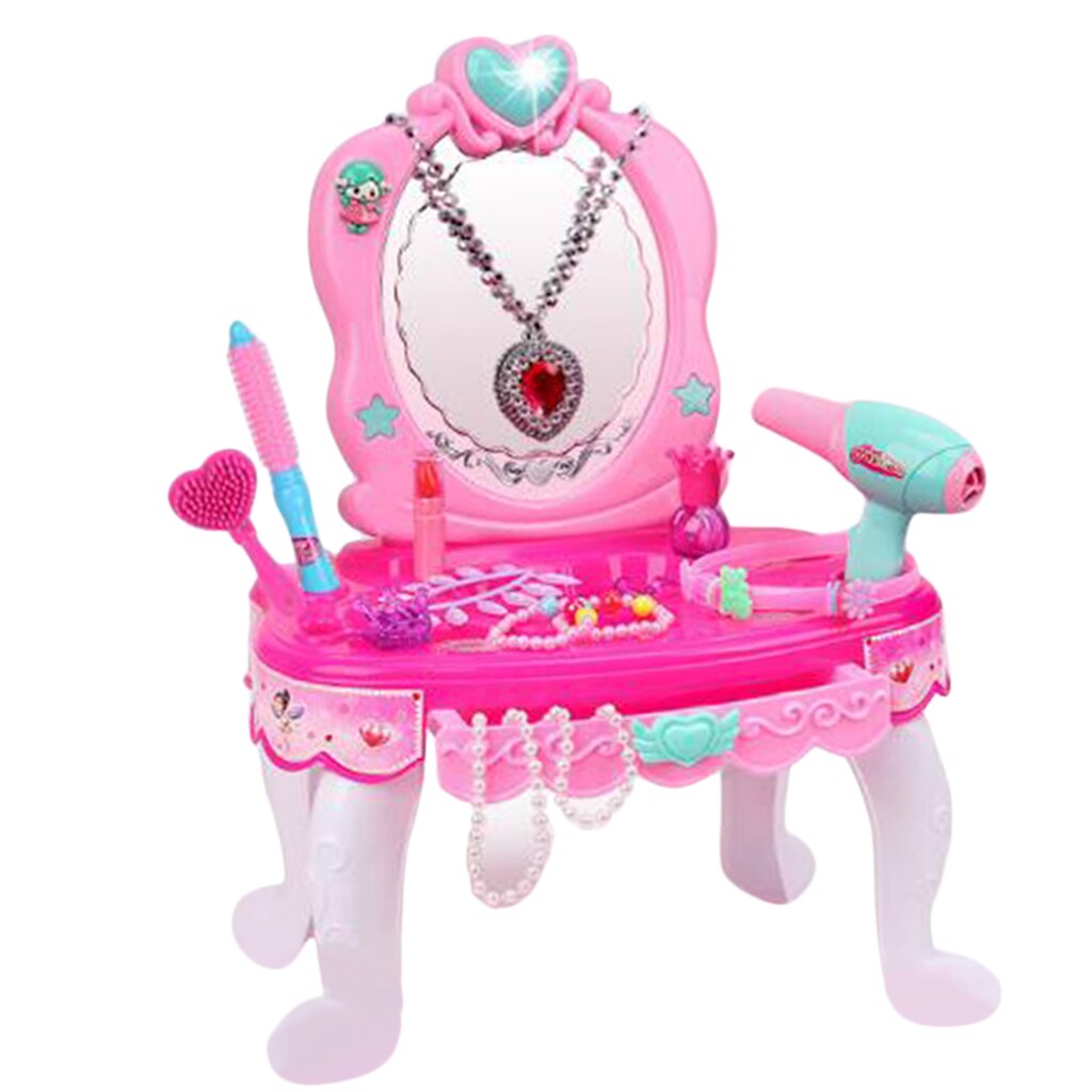 Enfants jouent semblant jouer filles vanité Table beauté jeu ensemble et maquillage