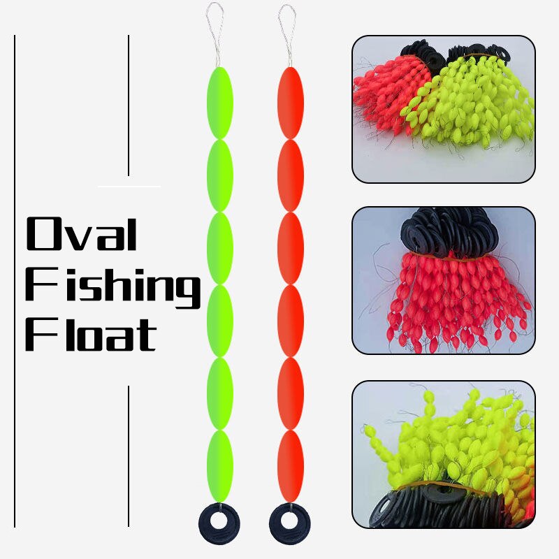 Sedal de pesca Oval Space Bean 6 en 1, cuerda Tipo XS S M L, tope de flotador, accesorios de aparejos, 60 piezas, 10 paquetes
