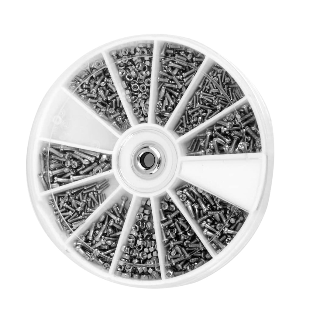 240pcs/1box 12 Kinds Of Small Screw Nut Combination Kit M1 M1.2 M1.4 M1.6 For Watch Glasses Sunglasses Assorted Set Repair Parts