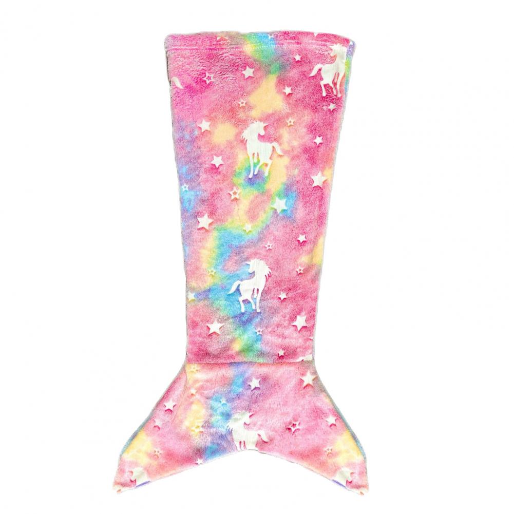 100*50Cm Zeemeermin Staart Deken Slijtvast Vriendelijk Voor Huid Ademende Lichtgevende Pluche Flanellen Fleece Deken Peuter Zeemeermin: green