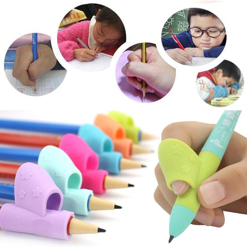 Skrivesaker skrive håndskrift korrigering lære leketøy barn barn finger stall holder silikon korrigering 3 stk korrigering