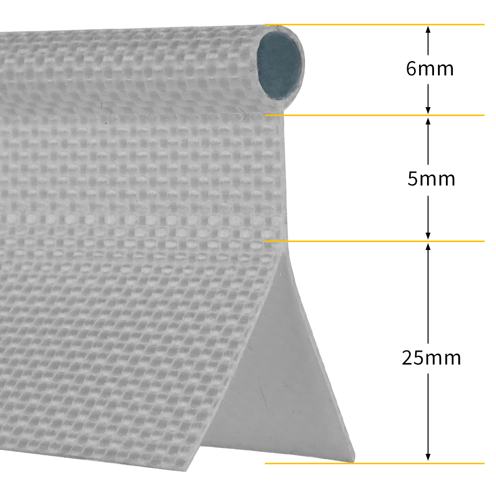 1m campingvogns markiseskinner rørføring 6mm dobbelt flap sort grå pvc kerne keder camping/telt/markiser/telte: Grå