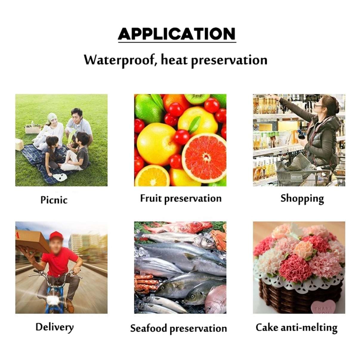 19" Waterproof Insulated Bag Cooler Bag Insulation Folding Picnic Portable Ice Pack Food Thermal Bag Food Bag Pizza Bag