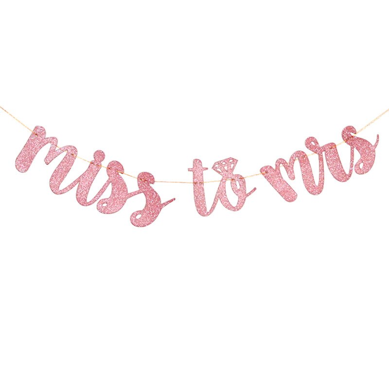 2M Sequin Champagne Gold Bridal Shower Banner MISS TO MRS CHEERS BITCHES Bride To Be Paper Chains for Wedding Party bachelor: 1