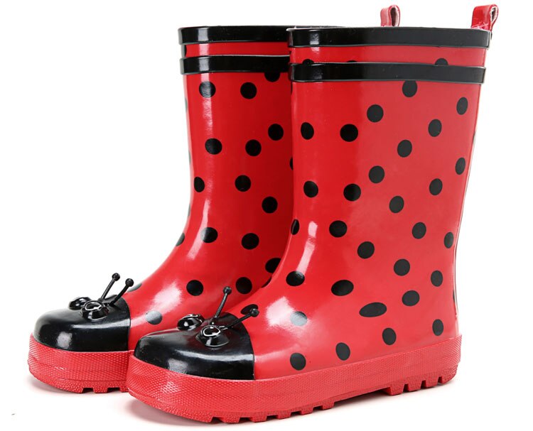 Kids Frog Rain Boots Children Boy Girl waterproof Rain Shoes Baby Tollder Cute Anti-Slip Rubber Rain Boots Shoes Red size 25-32: Red / 13.5