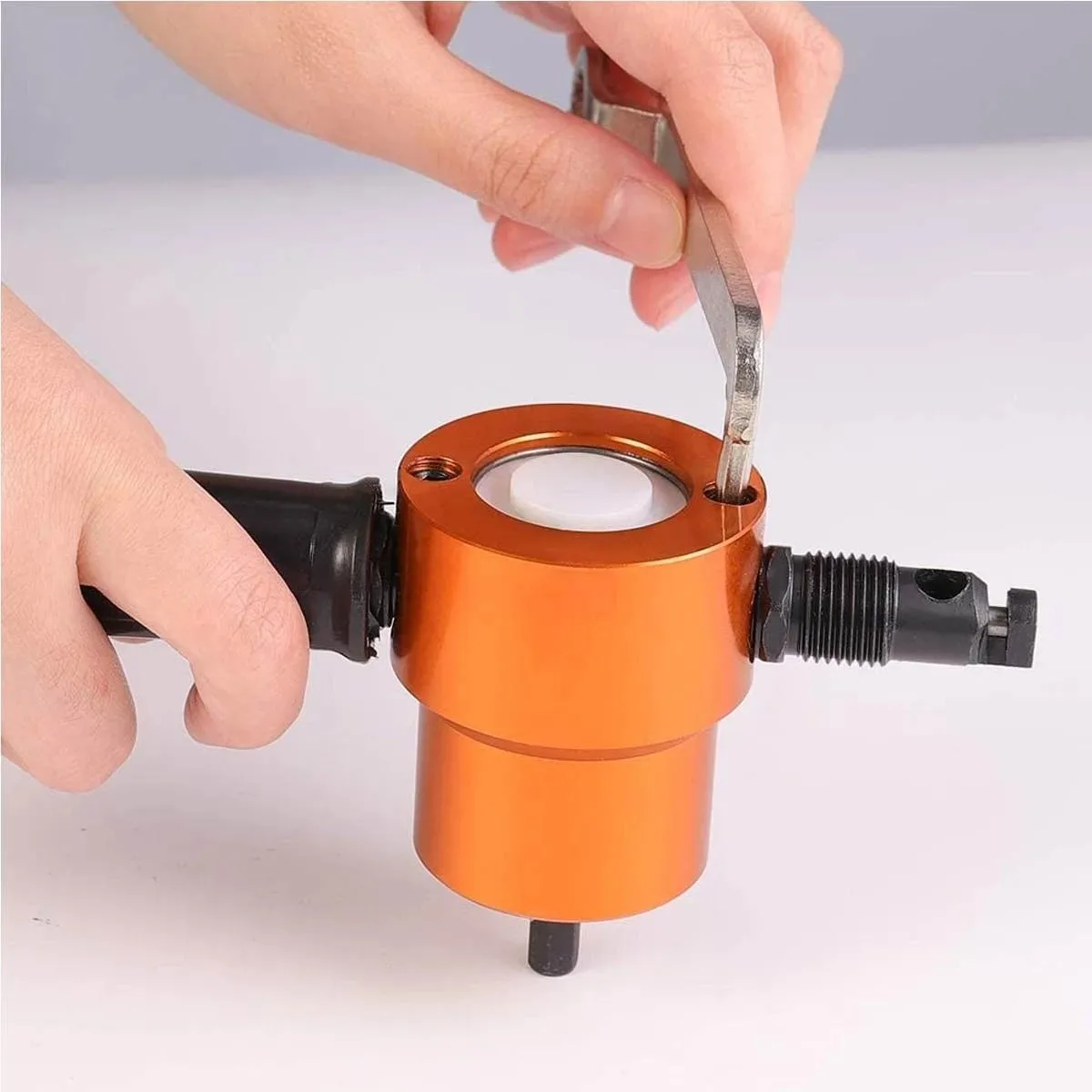 Double Headed Sheet Metal Cutter Nibbler Electric Punching Shears Iron Saw Cutting Tool Drill Attachment Deburring Tool Snips