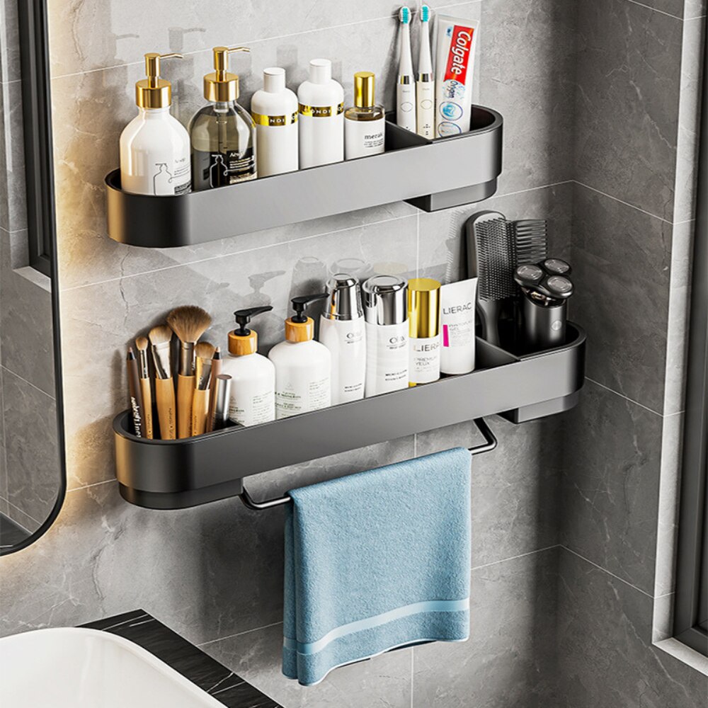 Étagère d'angle de salle de bain, sans perçage, pour cosmétiques, shampoing, douche, support de rangement, organisateur de toilette, accessoires de salle de bain
