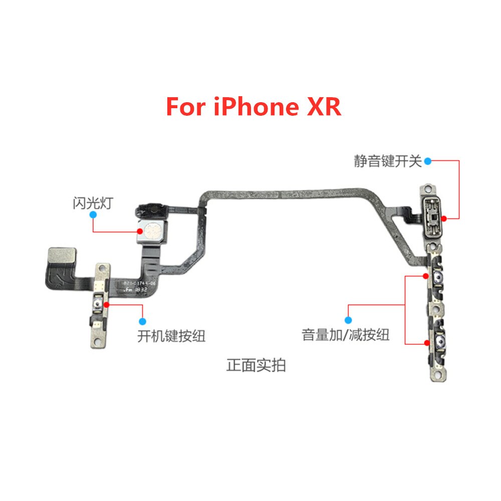 Power Flex Kabel mit Metall Für iPhone 5 5S SE 6 6S 7 8 Plus X XS MAS XR Volumen Schalter Auf Off Taste Ersatzteil Ersatz: XR