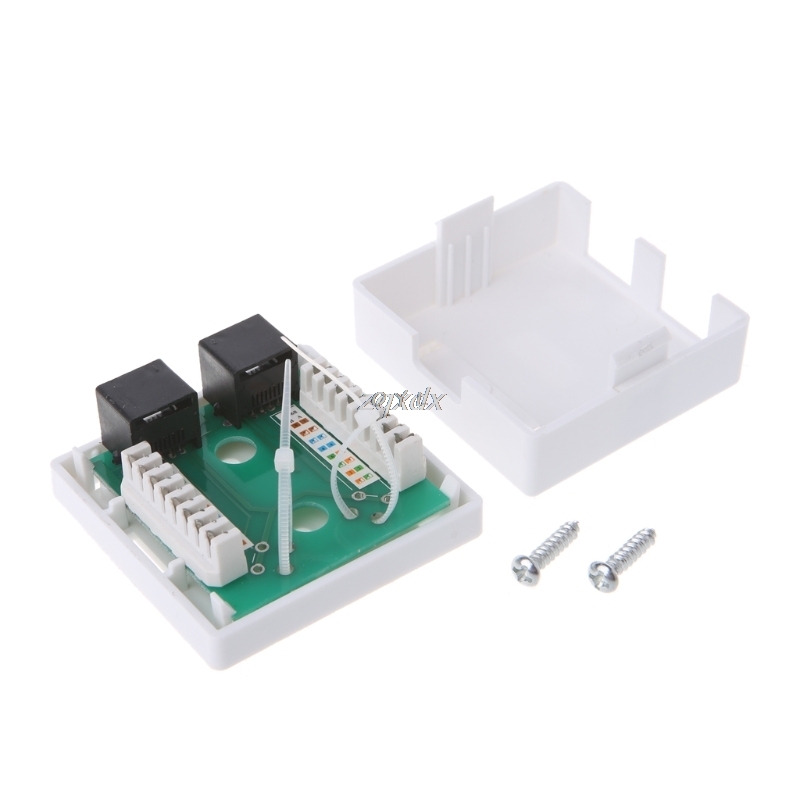 Boîte de jonction RJ45, connecteur réseau CAT5e, 2 ports, boîte de câbles d&#39;extension de bureau Z09