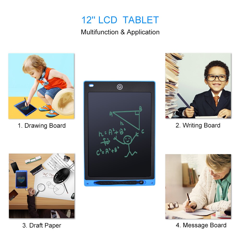 CHIAPL LCD Writing Tablet 12 Inch Electronic Digital Electronic Graphics Drawing Board Doodle Pad with Stylus Pen for kids