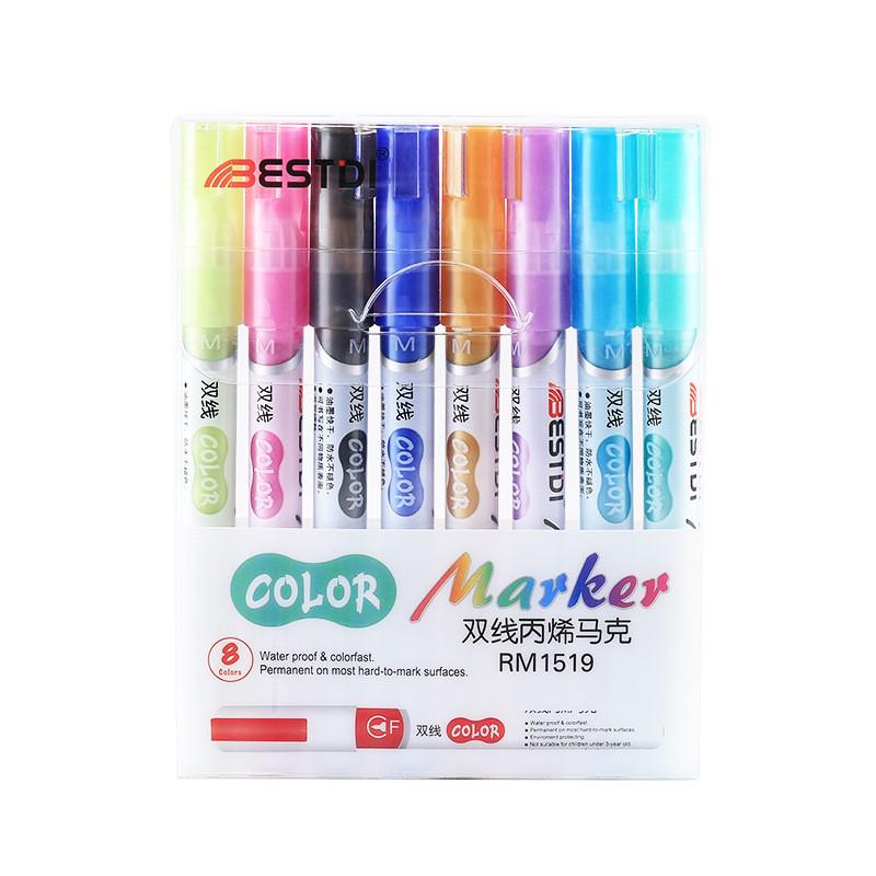72 kleuren acrylverf markers, dubbele punt acrylverf pennen, inclusief 12 metallic penseelpunt fijne punt markers voor rotsschilderen, plastic, canvas en doe-het-zelf ambachten kunstbenodigdheden