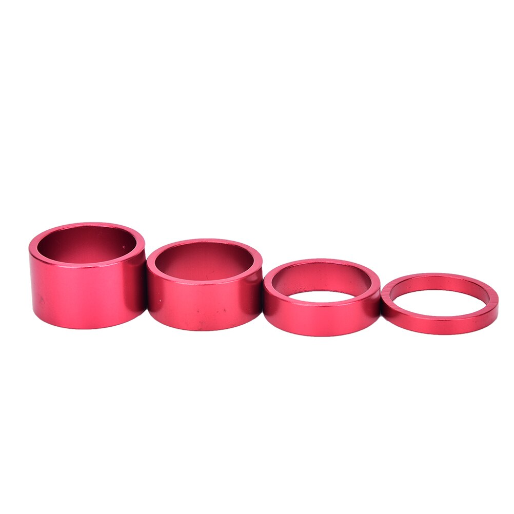 Alumiinihaarukka aluslevy metalliseos kuulokkeet varsi spacer maantiepyörä 4 kpl/setti 5/10/15/20mm 28.6mm korkki mtb pyöräilyyn: Punainen