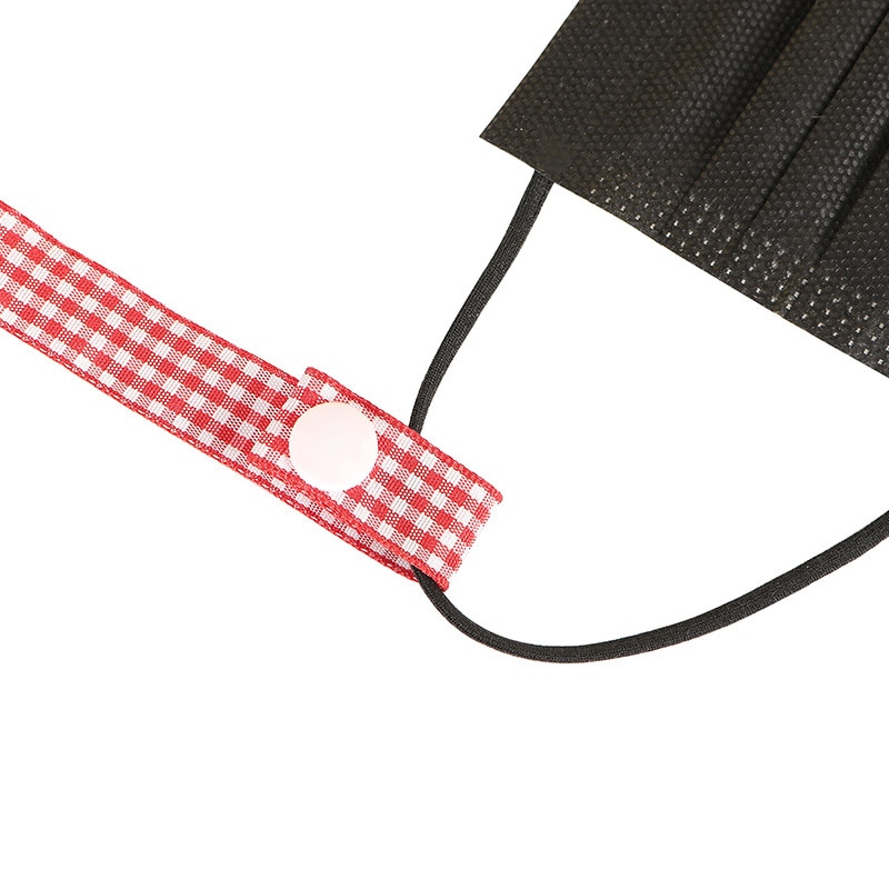 5 st rutnätsmask hängrep ansiktsmasksnöre för kvinnor maskhållare justerbar spårlöst öron hängrep häng på halssnöret