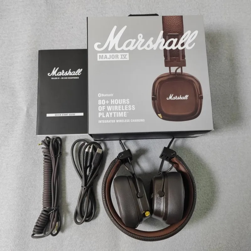 Major IV 4 Bluetooth-hoofdtelefoon Diepe bas/Ergonomisch /80+ uur speeltijd Oortelefoon Opvouwbare draadloze sportheadset: Goud