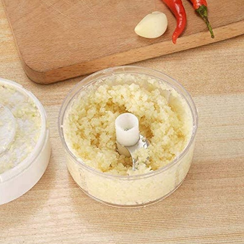 Mini Food Chopper Processor, Onion Vegetable Chopper with 2 Stainless Steel Blades, Manual Handheld Food Chopper