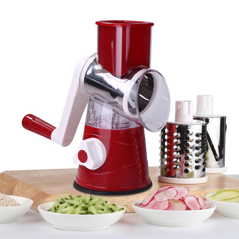 Manual Vegetable Cutter Slicer Multifunctional Round Mandoline Slicer Potato Cheese Fruit Shredder Grater Kitchen Food Processor