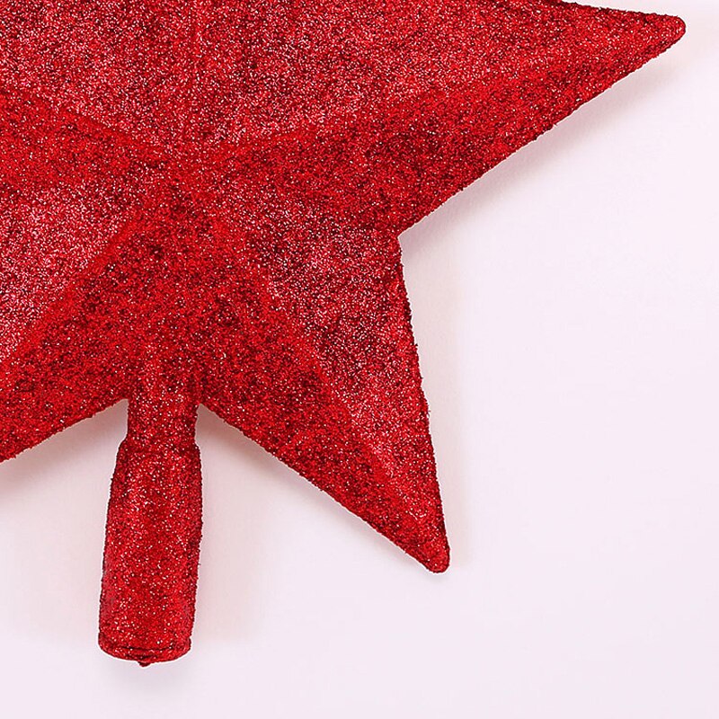 Toppen af juletræet stjerne udendørs dekorationer år julepynt forsyninger glimt jul gyldne / røde stjerner 18cm*20cm
