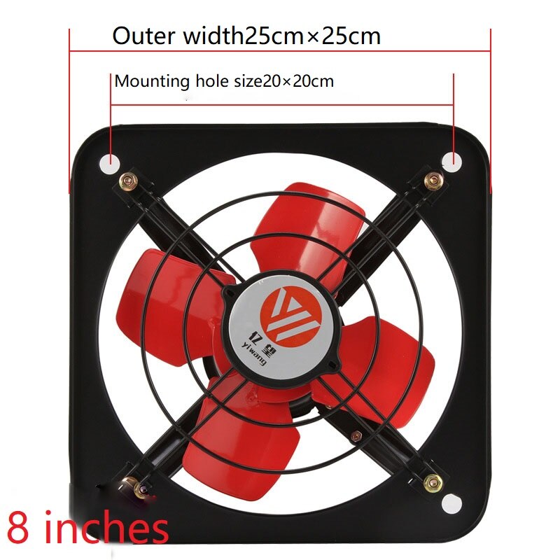 8/10 inch Powerful Industrial Ventilation Extractor Metal Axial Exhaust Commercial Air Blower Fan for Kitchen Bedroom: UK / 8inch