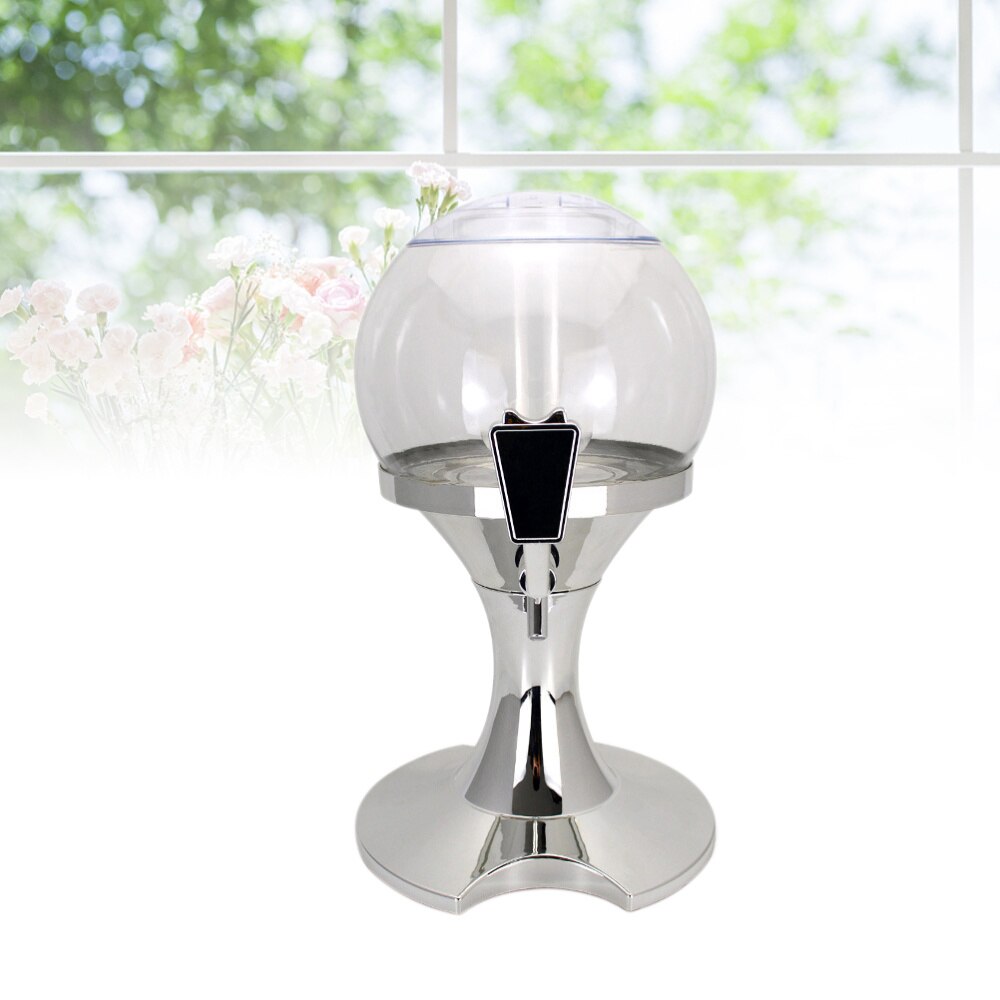 1 Pc 3.5L Spherical Beer Beverage Dispenser with Built-in Ice Container(Silver): Default Title