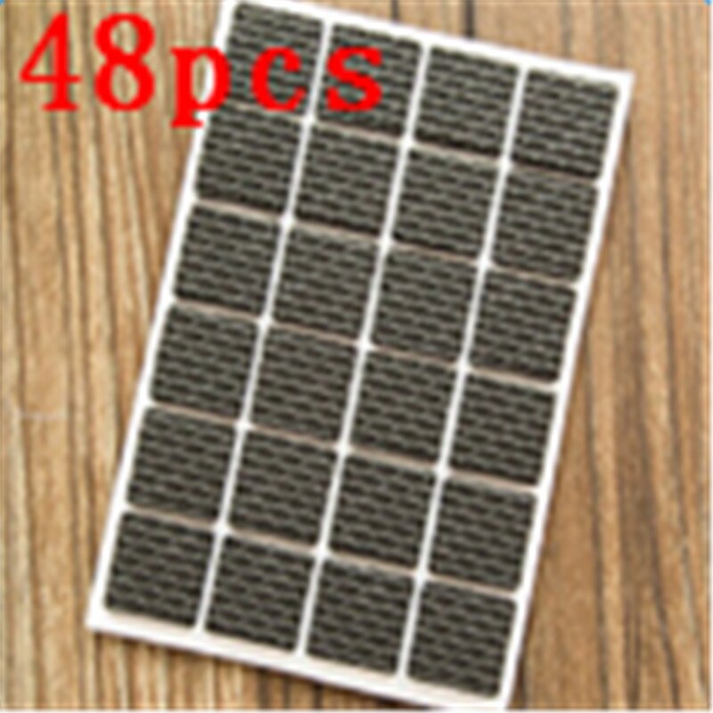 Lijm Rubber Anti-Slip Kras Diy Slip Meubels Voeten Floor Protector Pads Tafel Benen Stoelen Matten Meubels Accessoires: 48Pcs Square