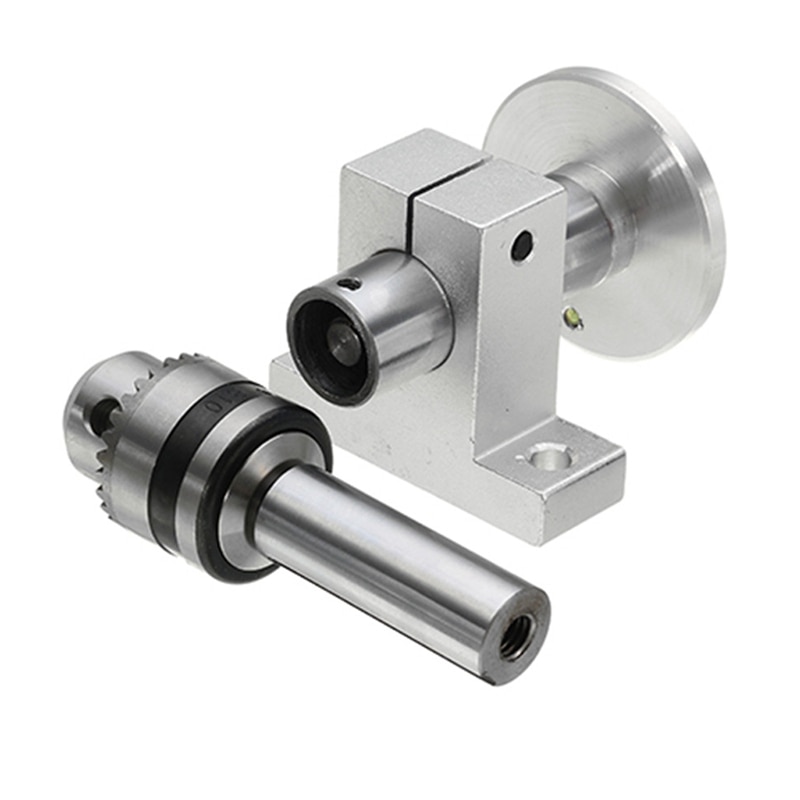 Cabezal de centro de torno con portabrocas, accesorios de bricolaje para Mini máquina de torno, Centro giratorio, herramienta de carpintería: Default Title