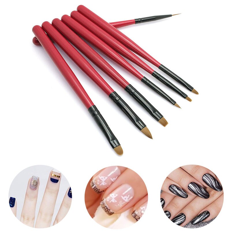10 st/set nail art borste set uv gel akryl nail art paint pen teckning pensel nail art liner pensel gör-det-själv nail art manikyrverktyg: 01 10 st