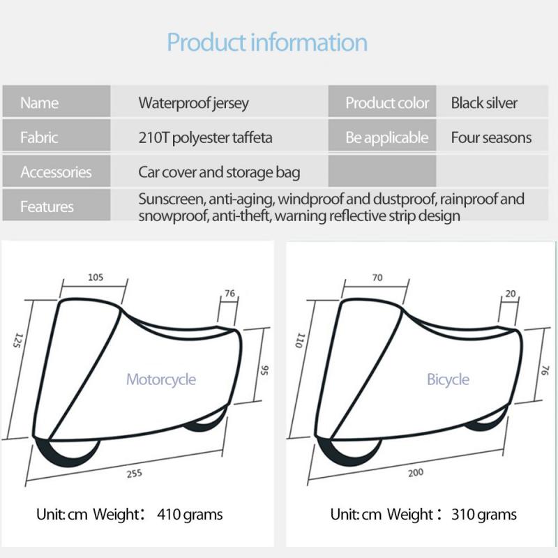 Universal Outdoor Motorcycle Cover UV Dust Rain Snow Protector Motor Scooter Cover All Season Waterproof Reflective Car Cover