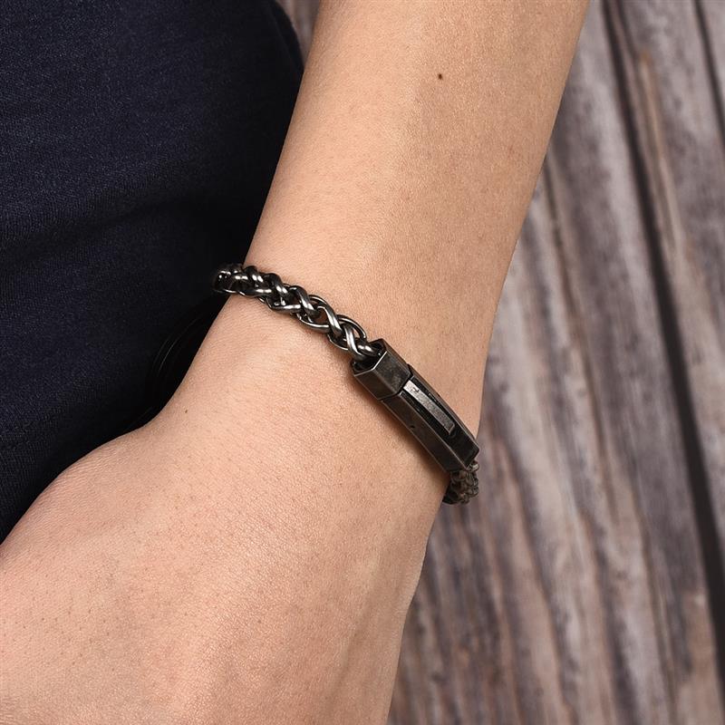 Vingtage Stainless Steel Chain Bracelet for Men Unique Punk Hiphop Male Bracelet Mens Jewelry Accessories Party