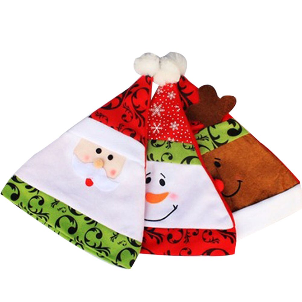 1PC Unisex Adult Xmas Red Cap Santa Novelty Hat for Christmas Party Merry Christmas Decoration W1017