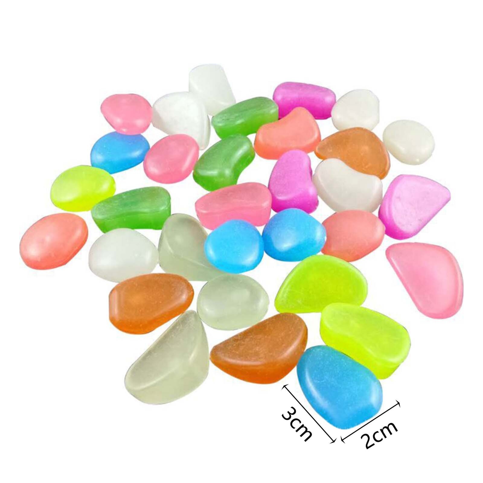 26@ Glow in The Dark Pebbles Luminous Stones Rocks For Garden Aquariums Decor Jardineria Walkway Decoration 100PCS