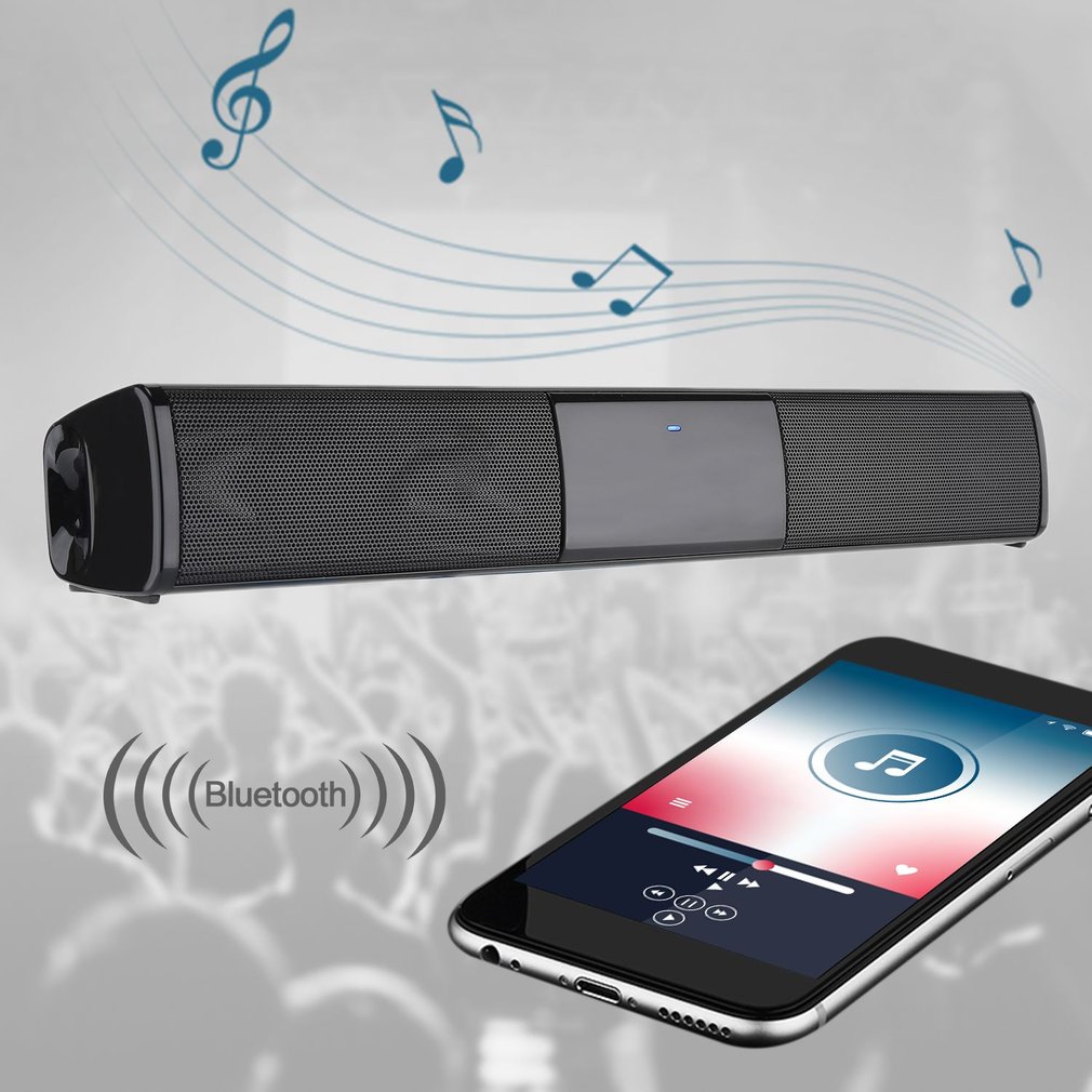 Wireless Soundbar 3D Sound Home Theater HiFi Speaker System Subwoofer Wireless Music Speaker Support TF FM AUX