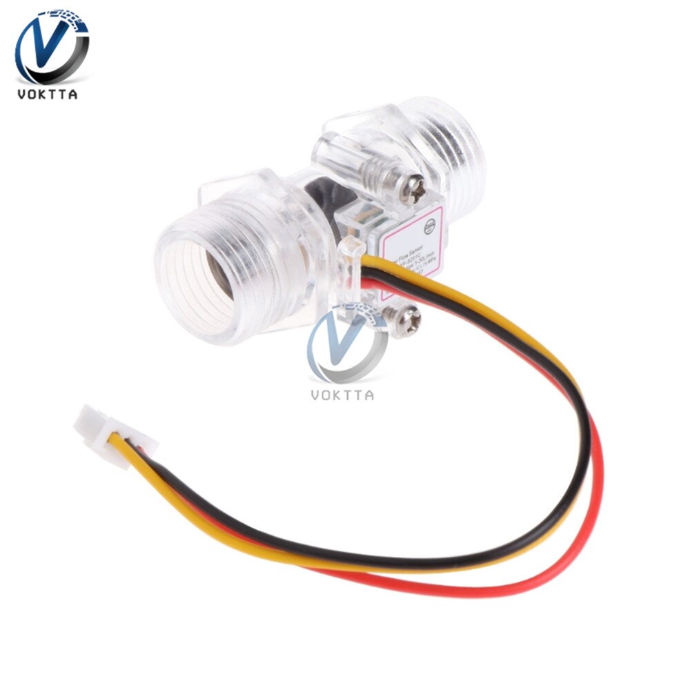 DC 12V DN15 Transparent Water Flow Sensor 5V G1/2" Flow Meter Measurement Hall Flow Sensor Indicator Counter Water Flow Sensor