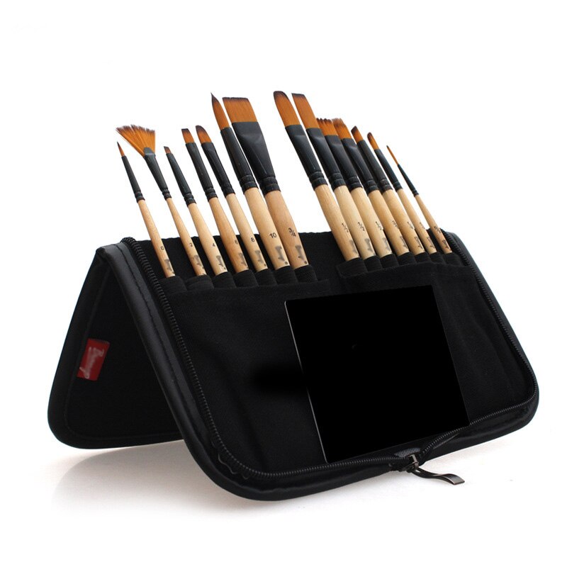 Wood Handle Art Model Paint 14Pcs/set Painting Craft Students Accessories Nylon Hair Oil Watercolour Artist Paint Brushes