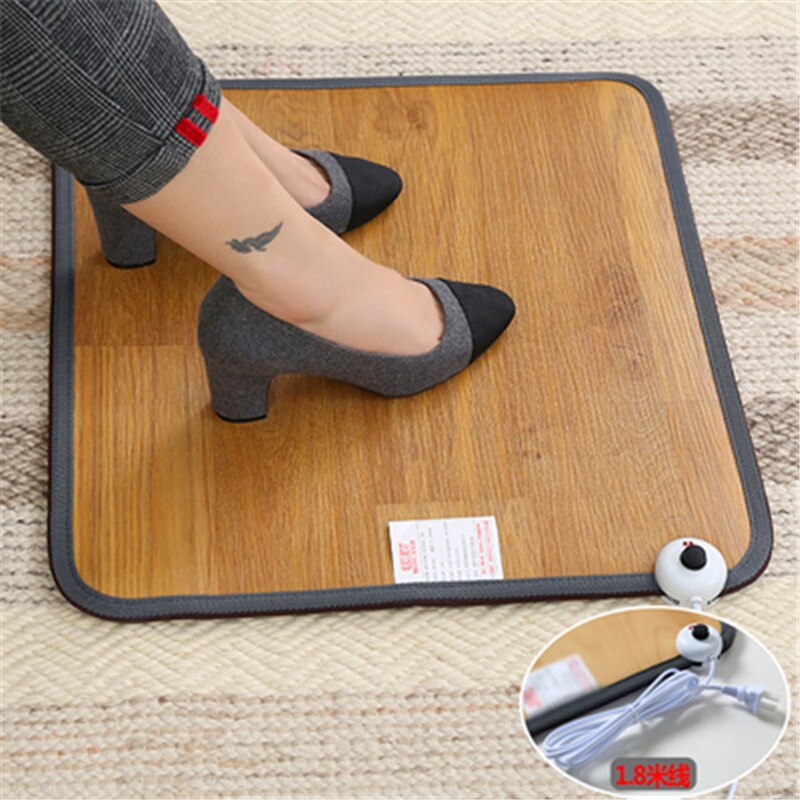 Tapis chauffant en cuir pour pieds, tapis chauffant de bureau coussin chauffant en cuir tapis chauffant électrique Thermostat tapis outils ménagers: 50X55JTS