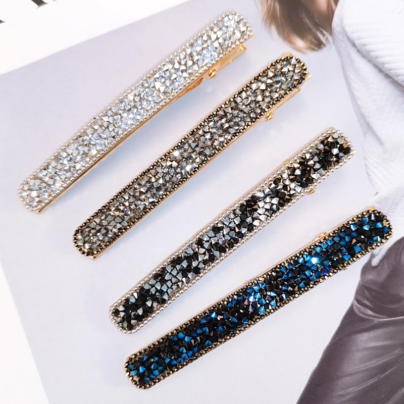 1 Pza horquillas brillantes de cristal para mujer, horquillas para el pelo, horquillas geométricas de para niñas, horquillas para el cabello, accesorios para el cabello