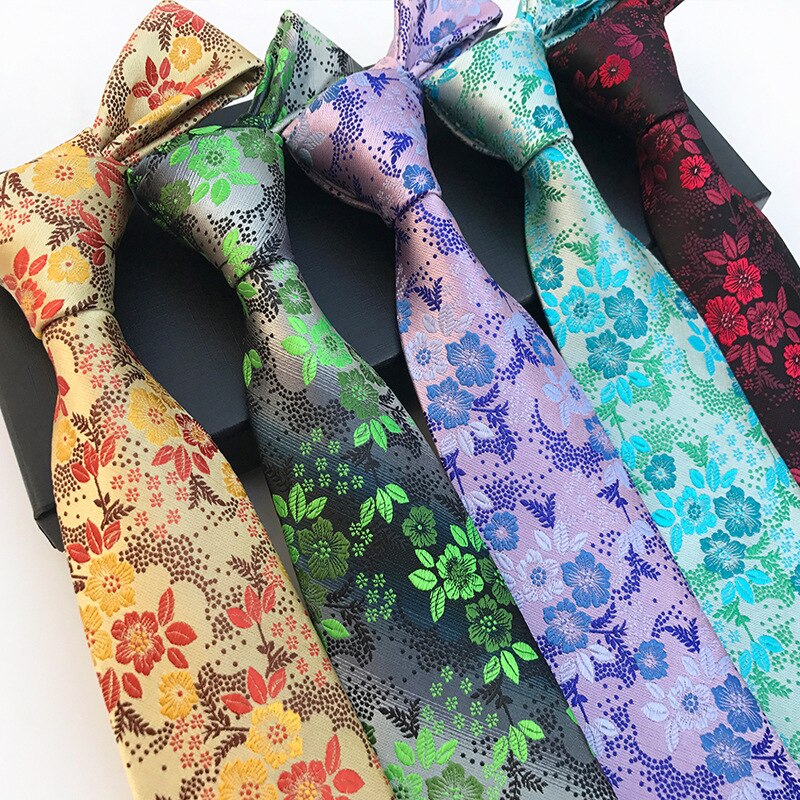 Fabrik 8cm slips blomster blomst jacquard vævet klassiske mænd halsbånd bryllupsfest gravatas brudgom silke slips