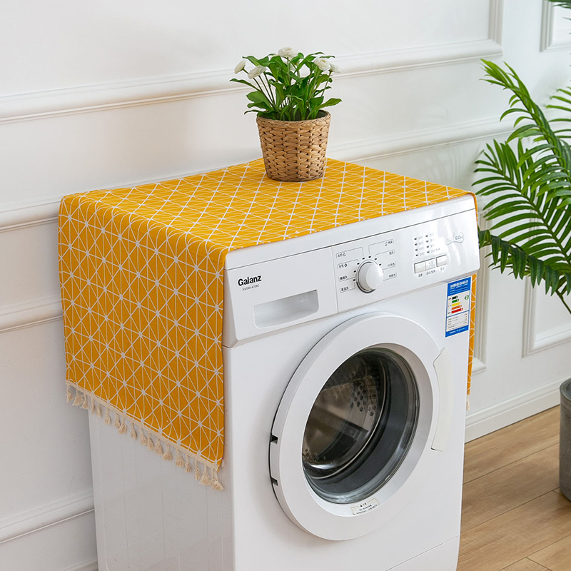 Waterproof Dustproof Cover Washing Machine Cover Drum Type Microwave Oven Cover Towel To Prevent Dust: Dark Khaki / 190*300cm